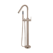 Round Paddle Freestanding Bath Spout and Hand Shower, Champagne