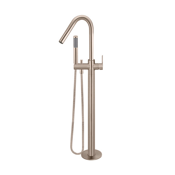 Round Paddle Freestanding Bath Spout and Hand Shower, Champagne