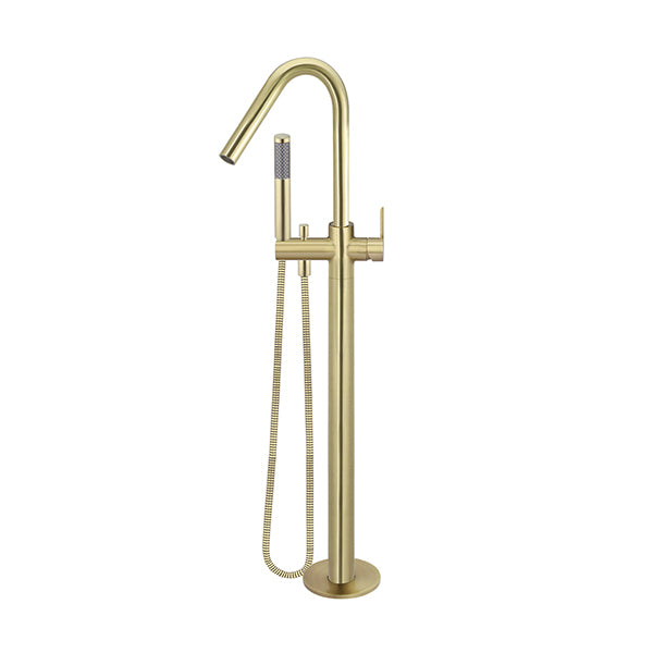 Round Paddle Freestanding Bath Spout and Hand Shower, Tiger Bronze