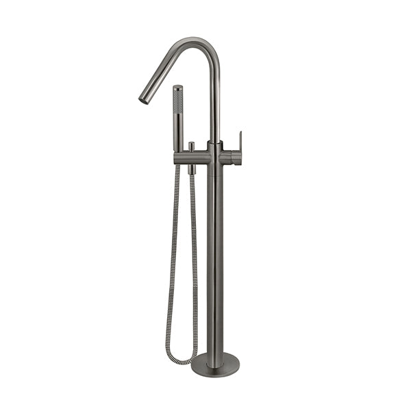 Round Paddle Freestanding Bath Spout and Hand Shower, Shadow