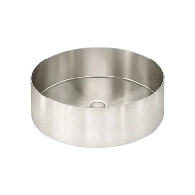 Meir Steel Round Bathroom Basin 380 x 110, Brushed Nickel