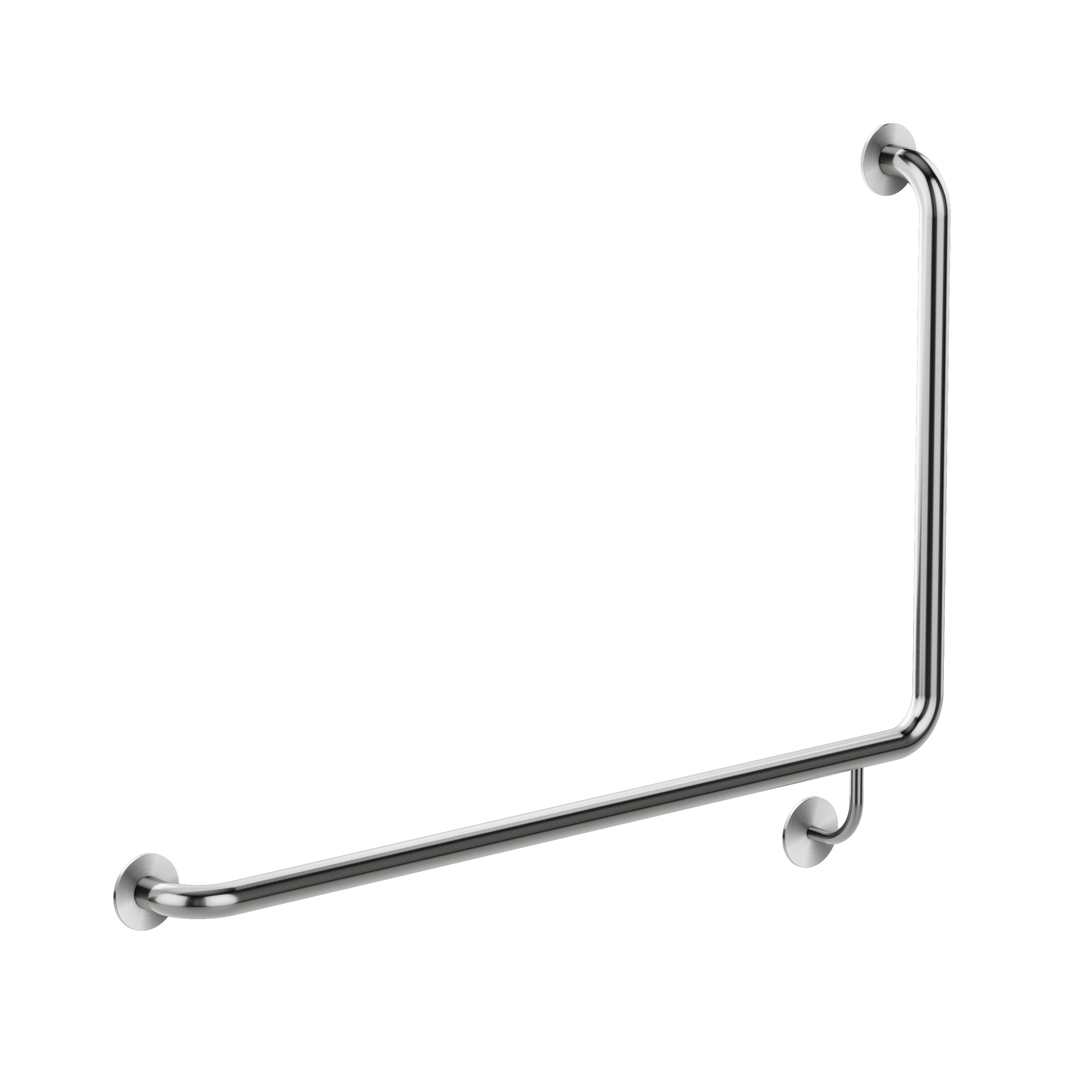 care range 90 degree Left Side grab rail 600mm, Brushed Nickel