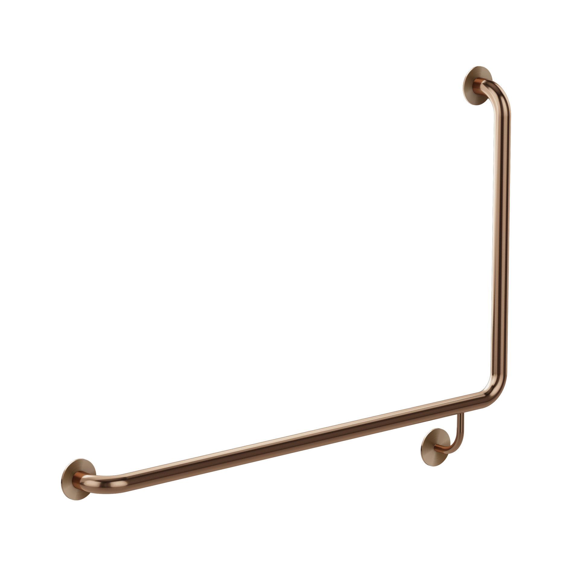 care range 90 degree Left Side grab rail 600mm, Lustre Bronze