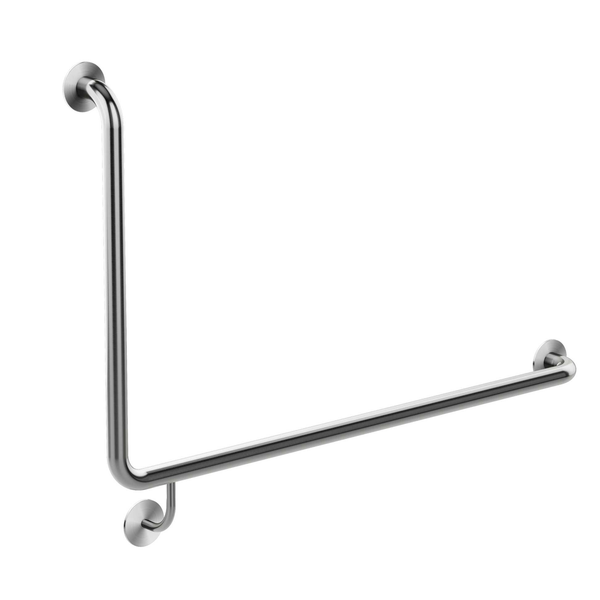 care range 90 degree Right Side grab rail 600mm, Brushed Nickel