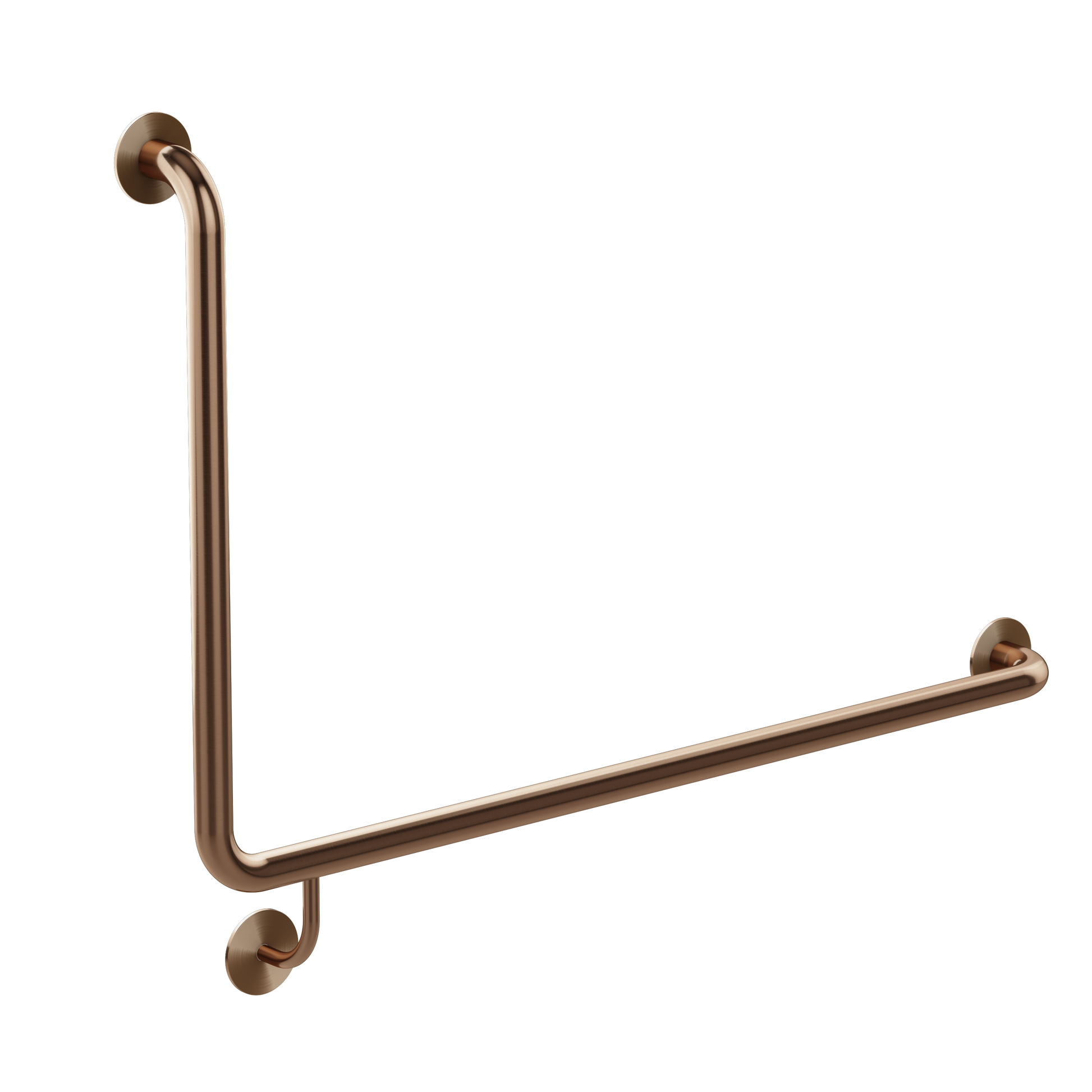 care range 90 degree Right Side grab rail 600mm, Lustre Bronze