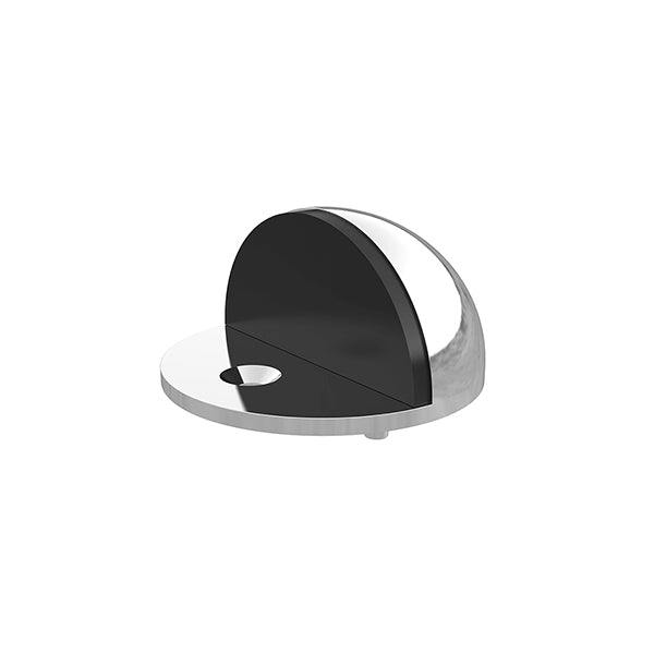 Round Half Moon Door Stop, Polished Chrome