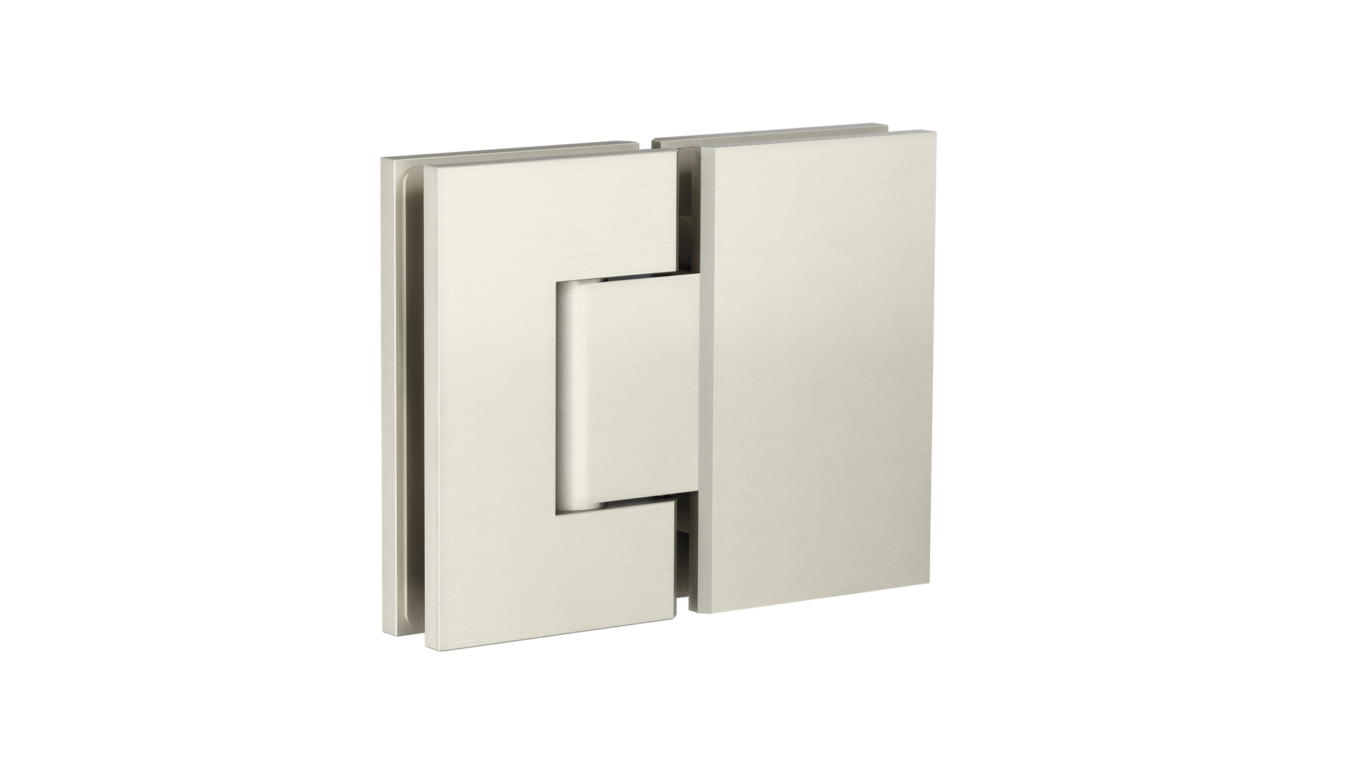 Glass to Glass Shower Door Hinge, Brushed Nickel