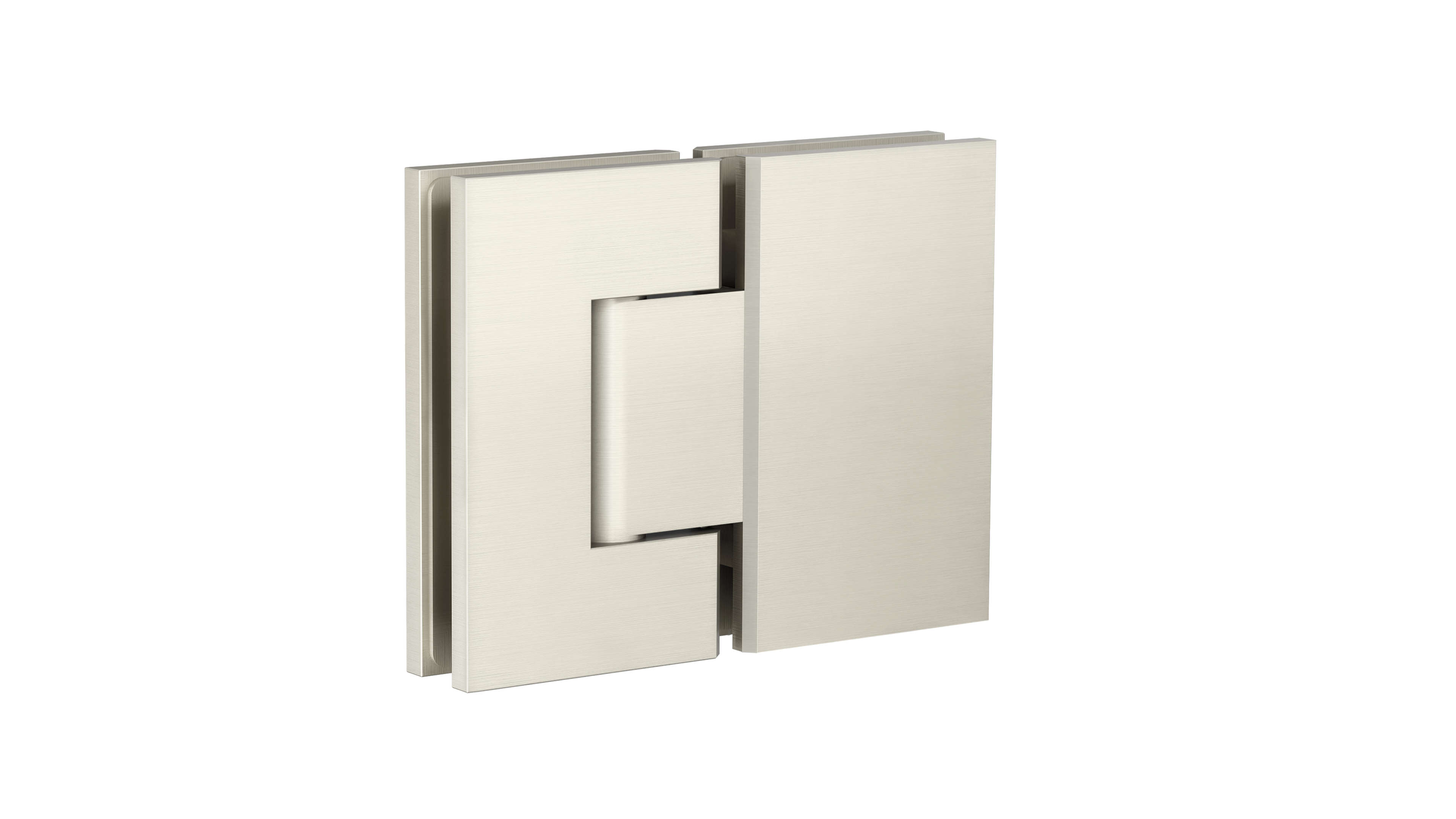 Glass to Glass Shower Door Hinge, Brushed Nickel