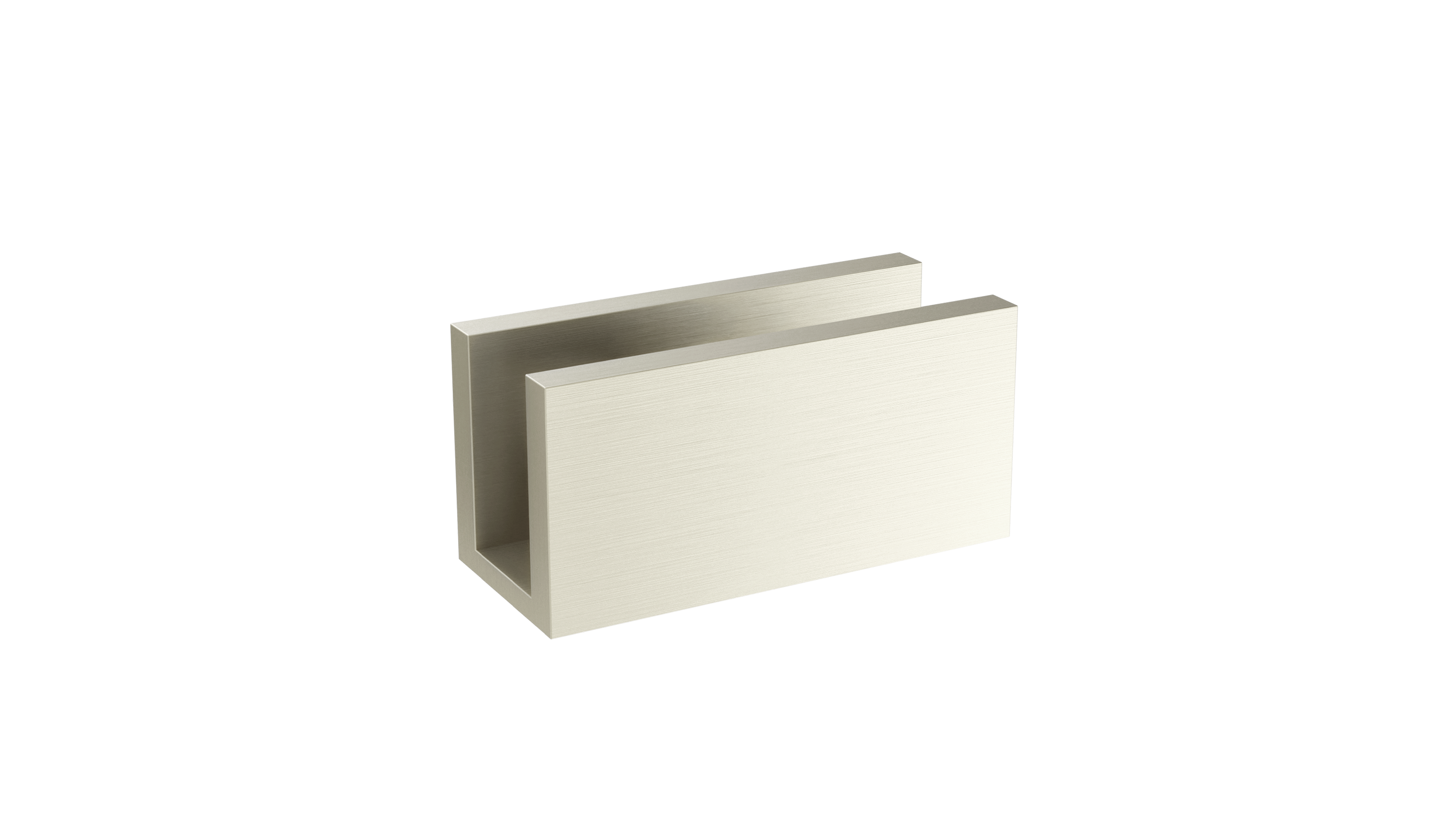 Glass Fixing U Bracket, Brushed Nickel