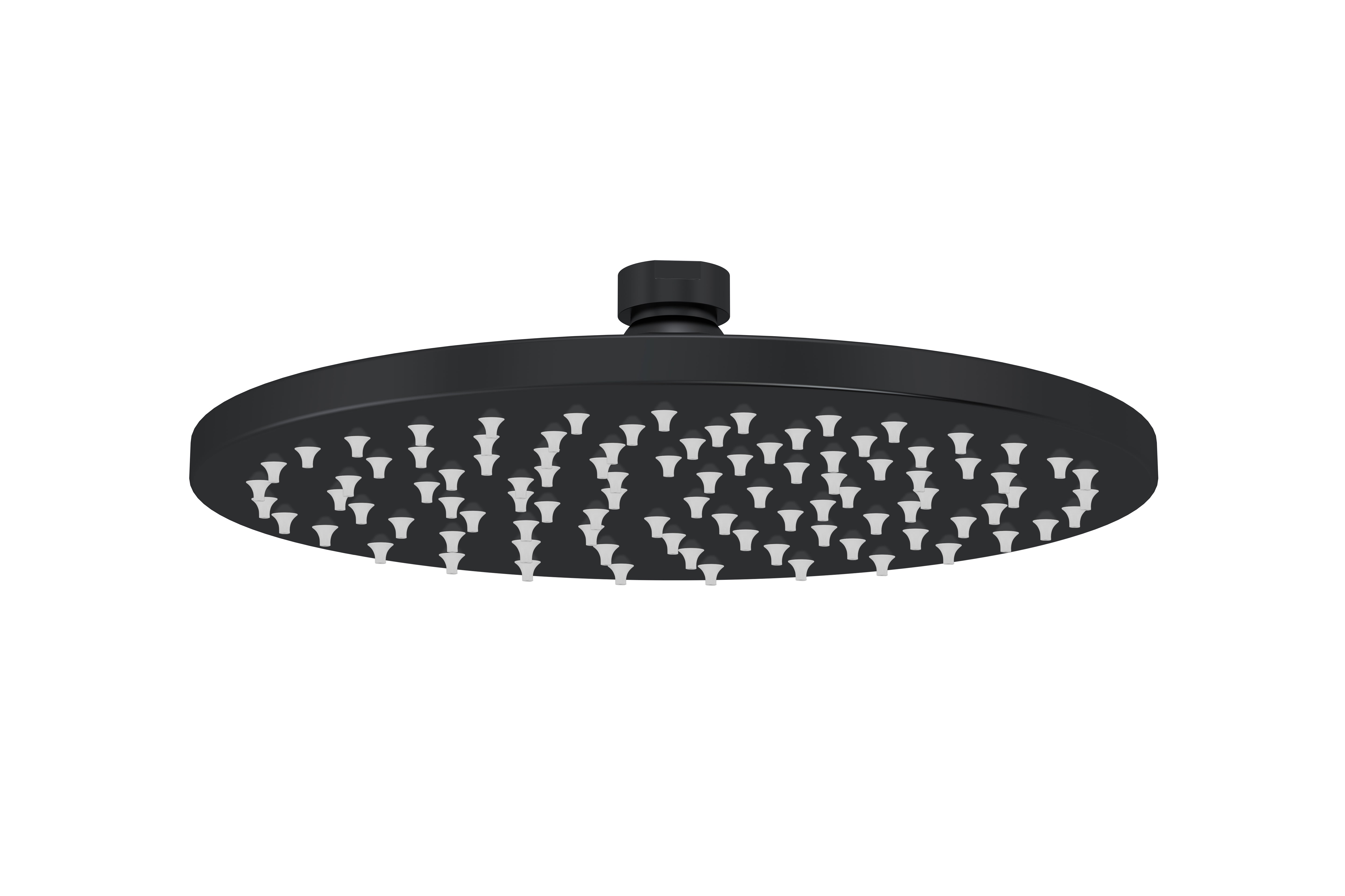 Round Shower Rose 200mm, Matte Black