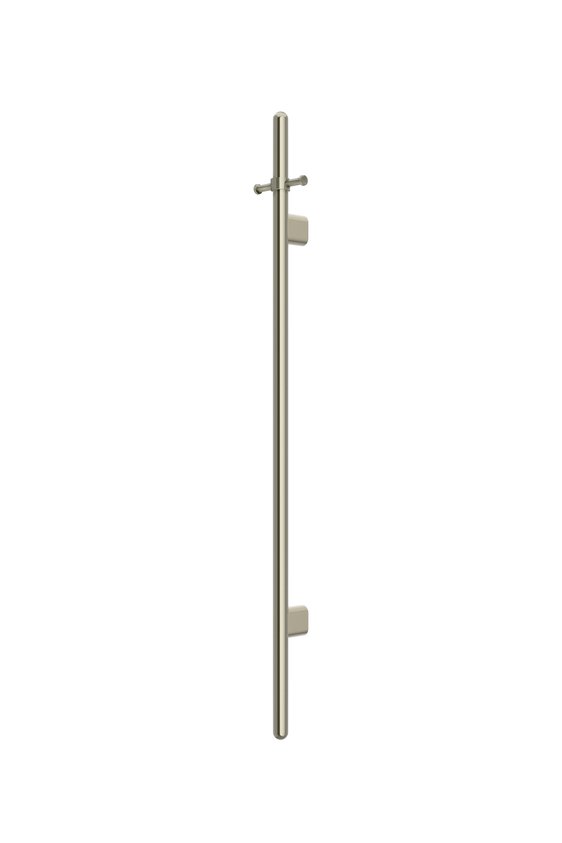 Heated Vertical Towel Rail, Brushed Nickel