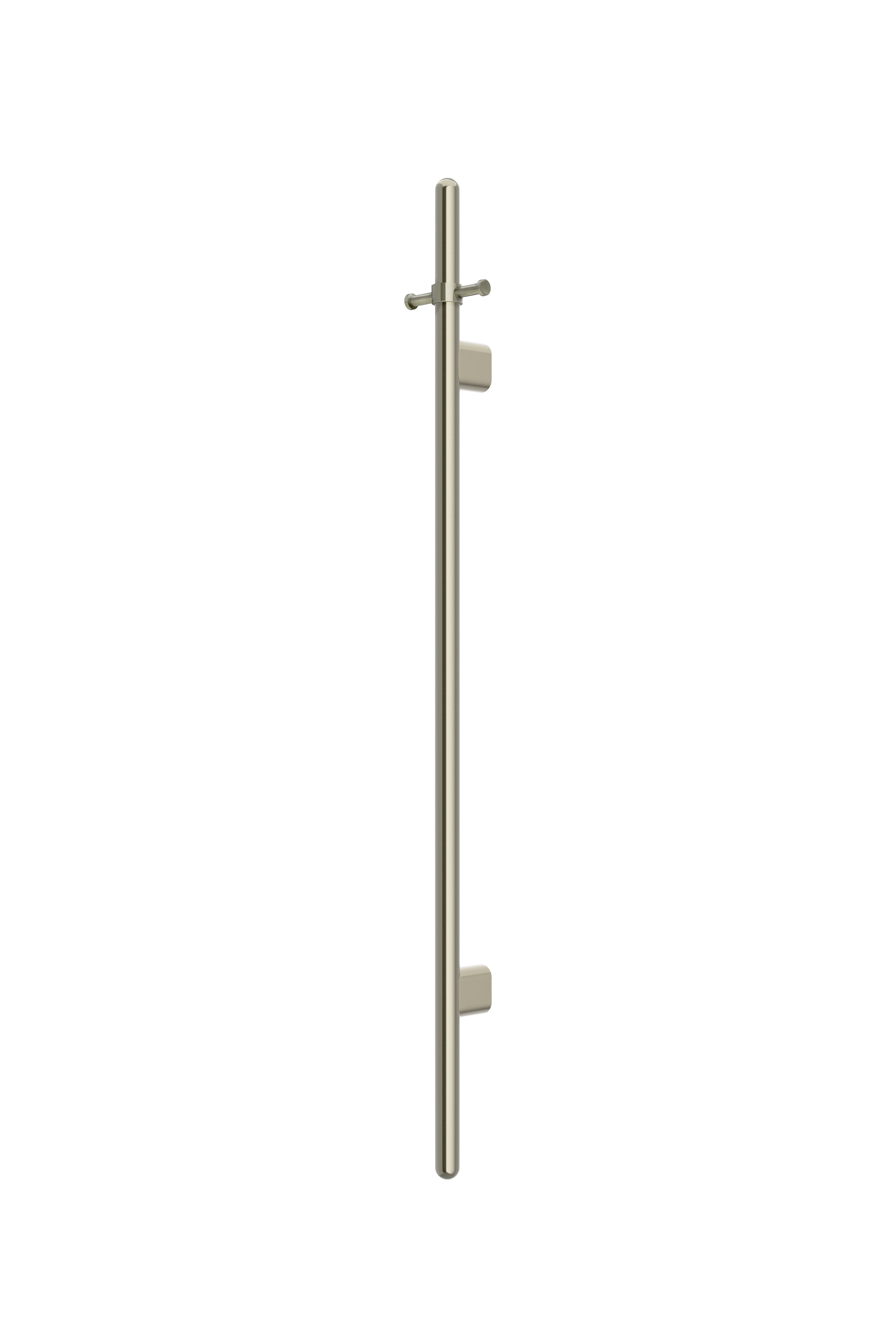 Heated Vertical Towel Rail, Brushed Nickel