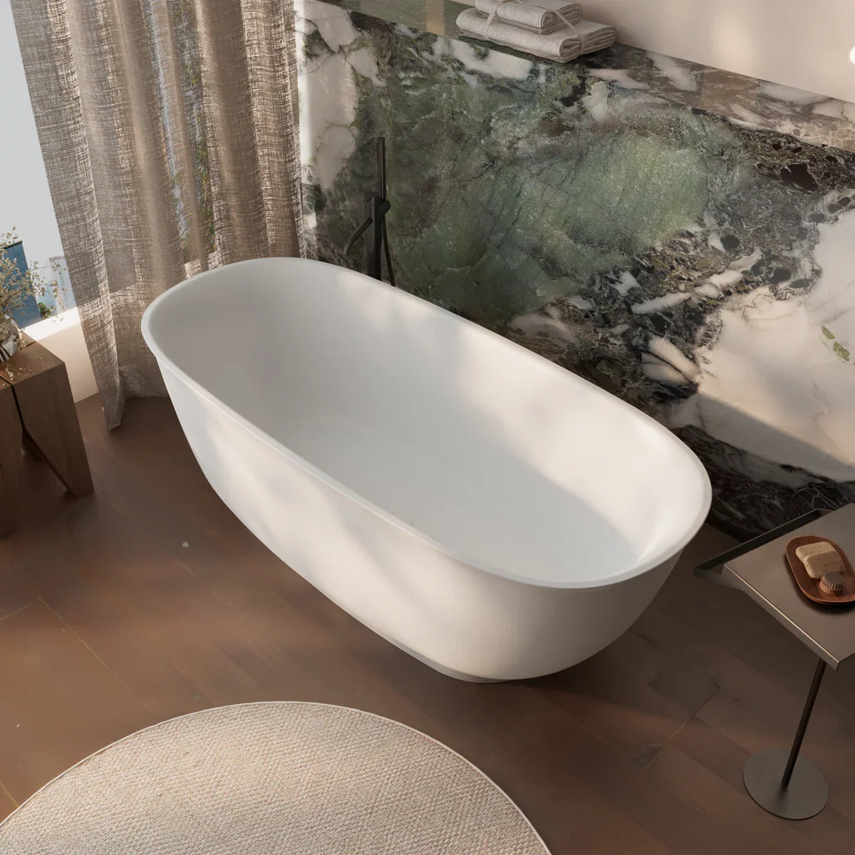 Milano Brighton 1700mm Freestanding Bath Gloss White