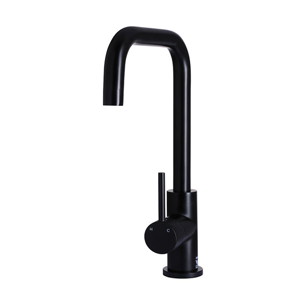 Round Kitchen Mixer Tap, Matte Black