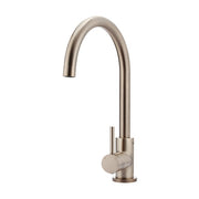 Round Gooseneck Kitchen Mixer Tap, Champagne