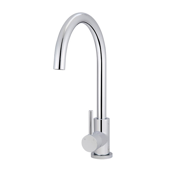 Round Gooseneck Kitchen Mixer Tap, Polished Chrome