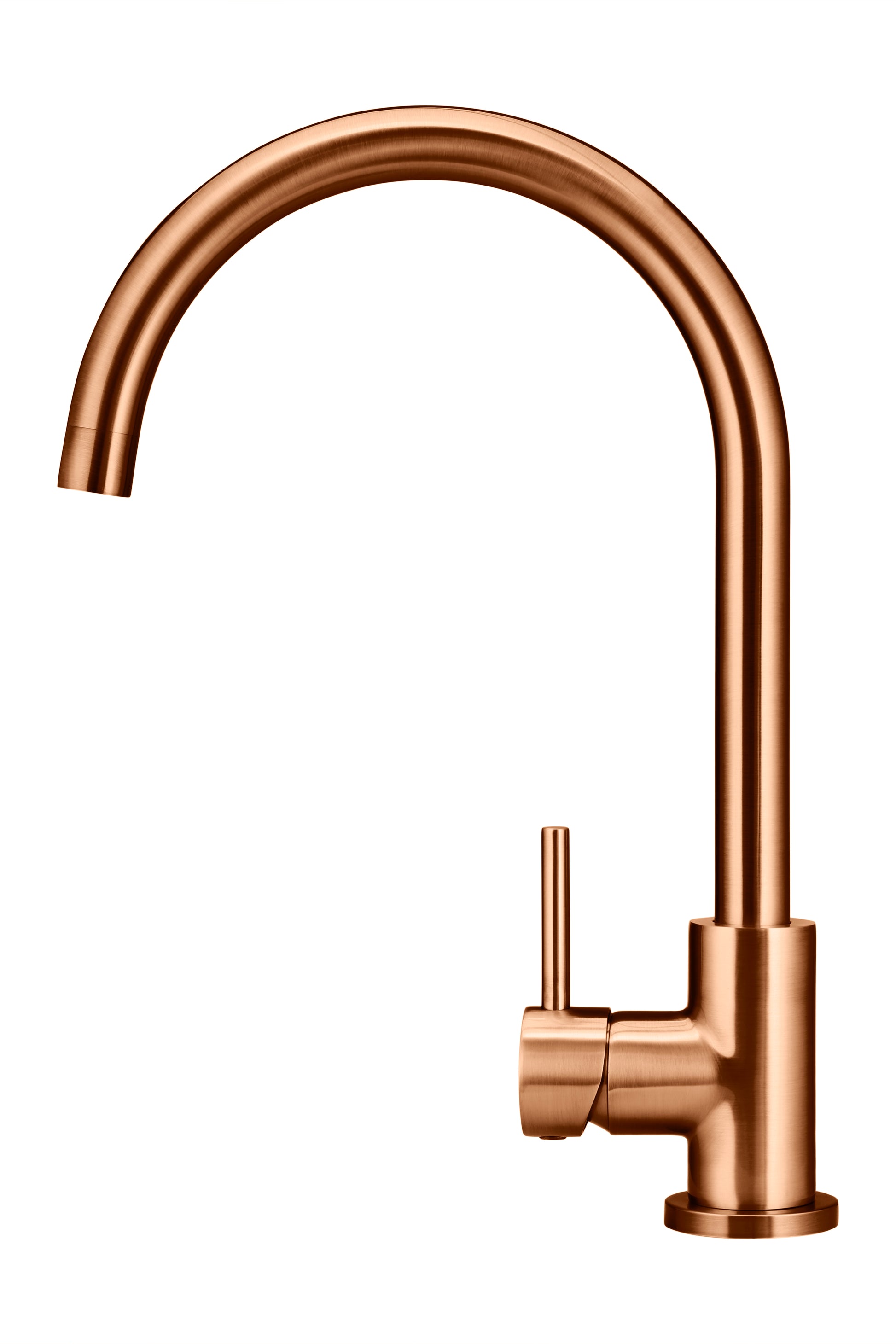 Round Gooseneck Kitchen Mixer Tap, Lustre Bronze