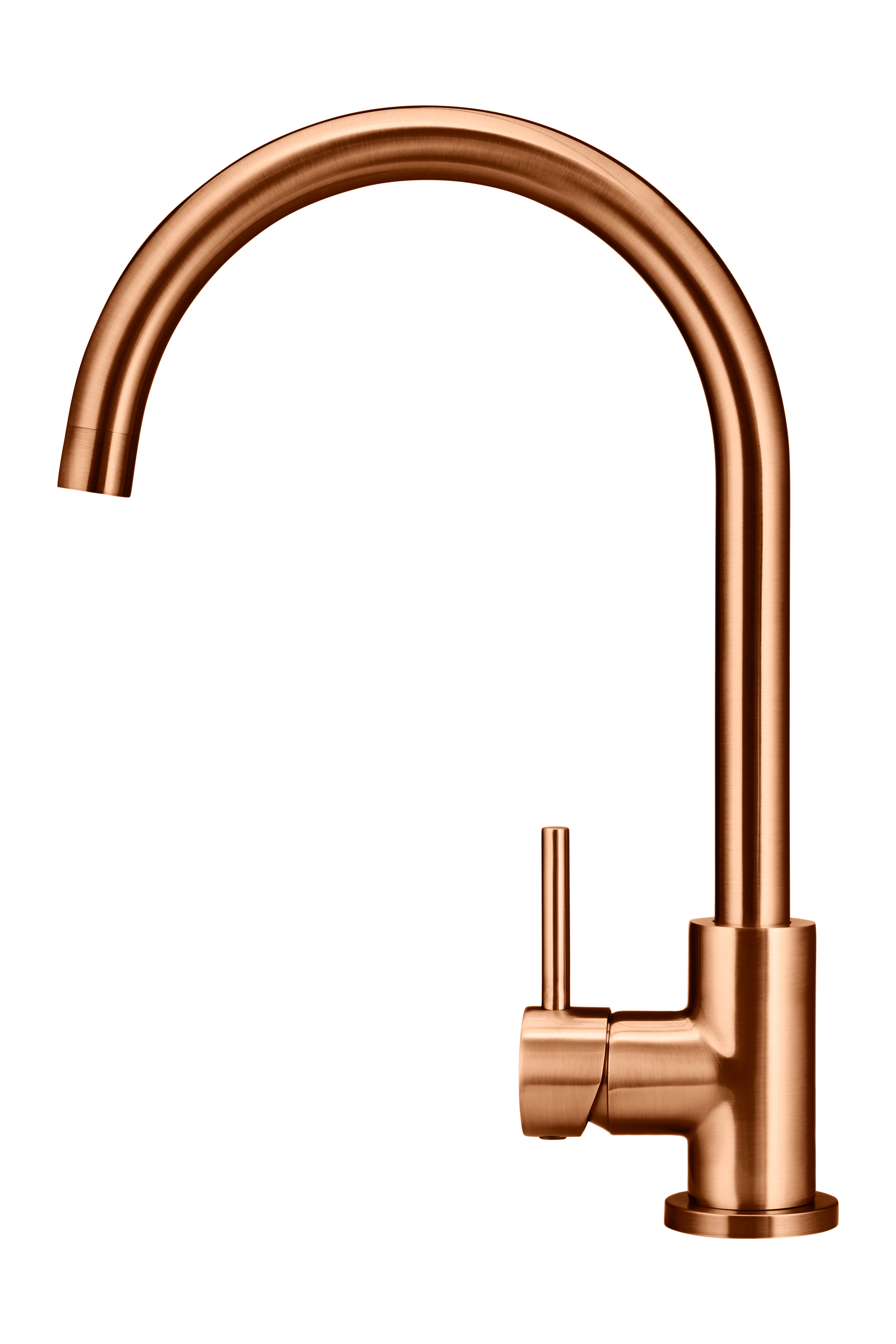 Round Gooseneck Kitchen Mixer Tap, Lustre Bronze