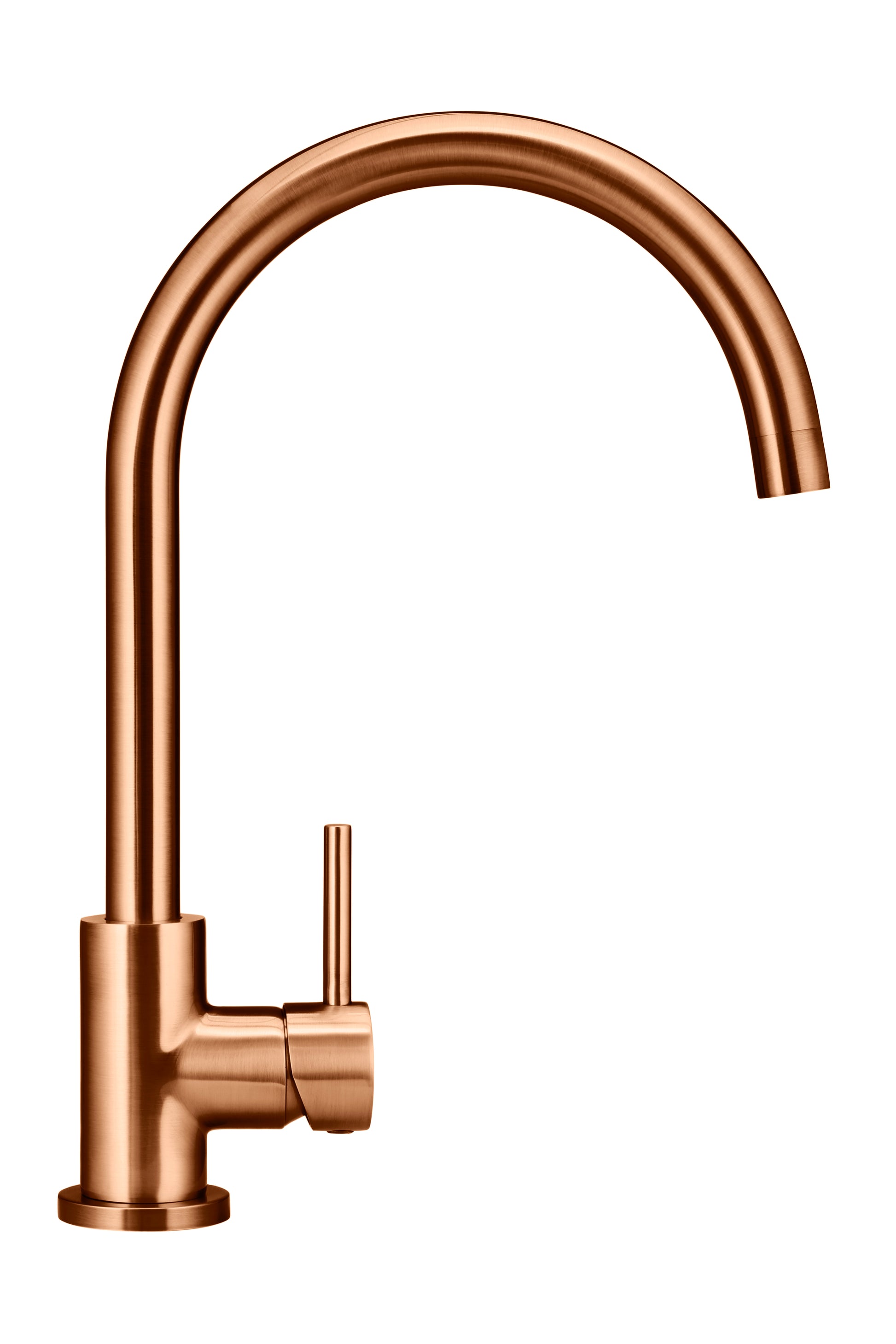 Round Gooseneck Kitchen Mixer Tap, Lustre Bronze