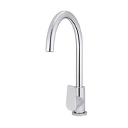 Round Paddle Gooseneck Kitchen Mixer Tap, Polished Chrome