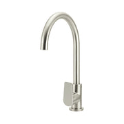 Round Paddle Gooseneck Kitchen Mixer Tap, Brushed Nickel