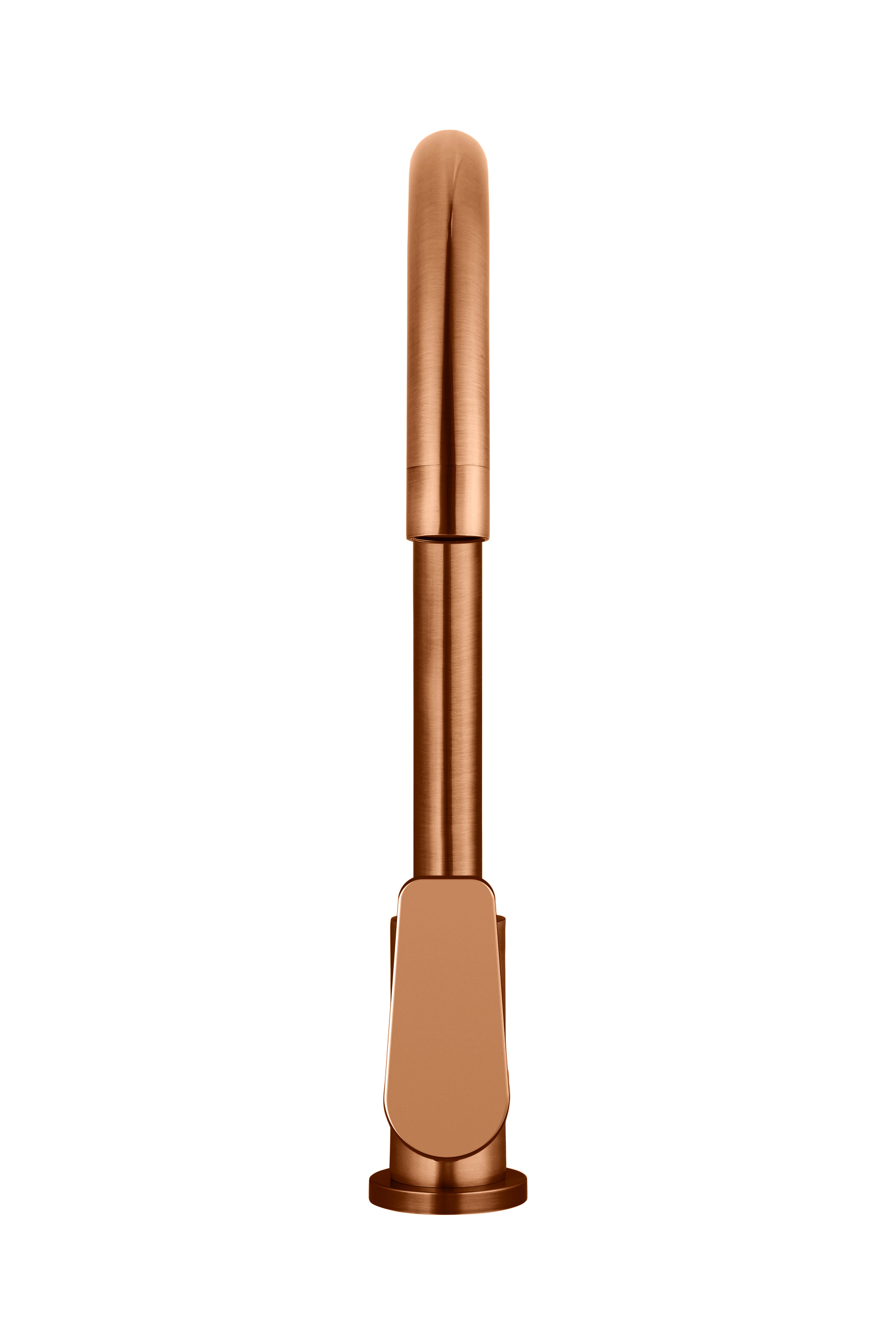 Round Paddle Gooseneck Kitchen Mixer Tap, Lustre Bronze
