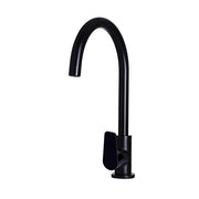 Round Paddle Gooseneck Kitchen Mixer Tap, Matte Black