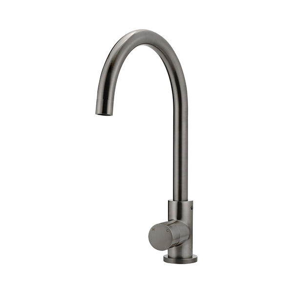 Round Pinless Gooseneck Kitchen Mixer Tap, Shadow