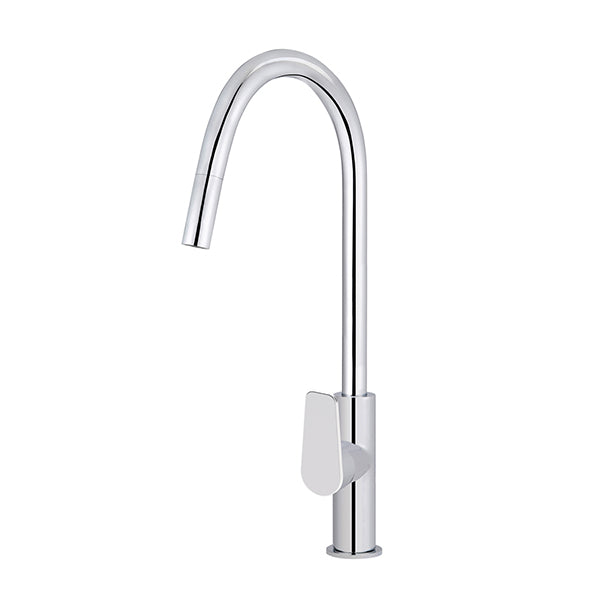 Round Paddle Piccola Pull Out Kitchen Mixer Tap, Polished Chrome