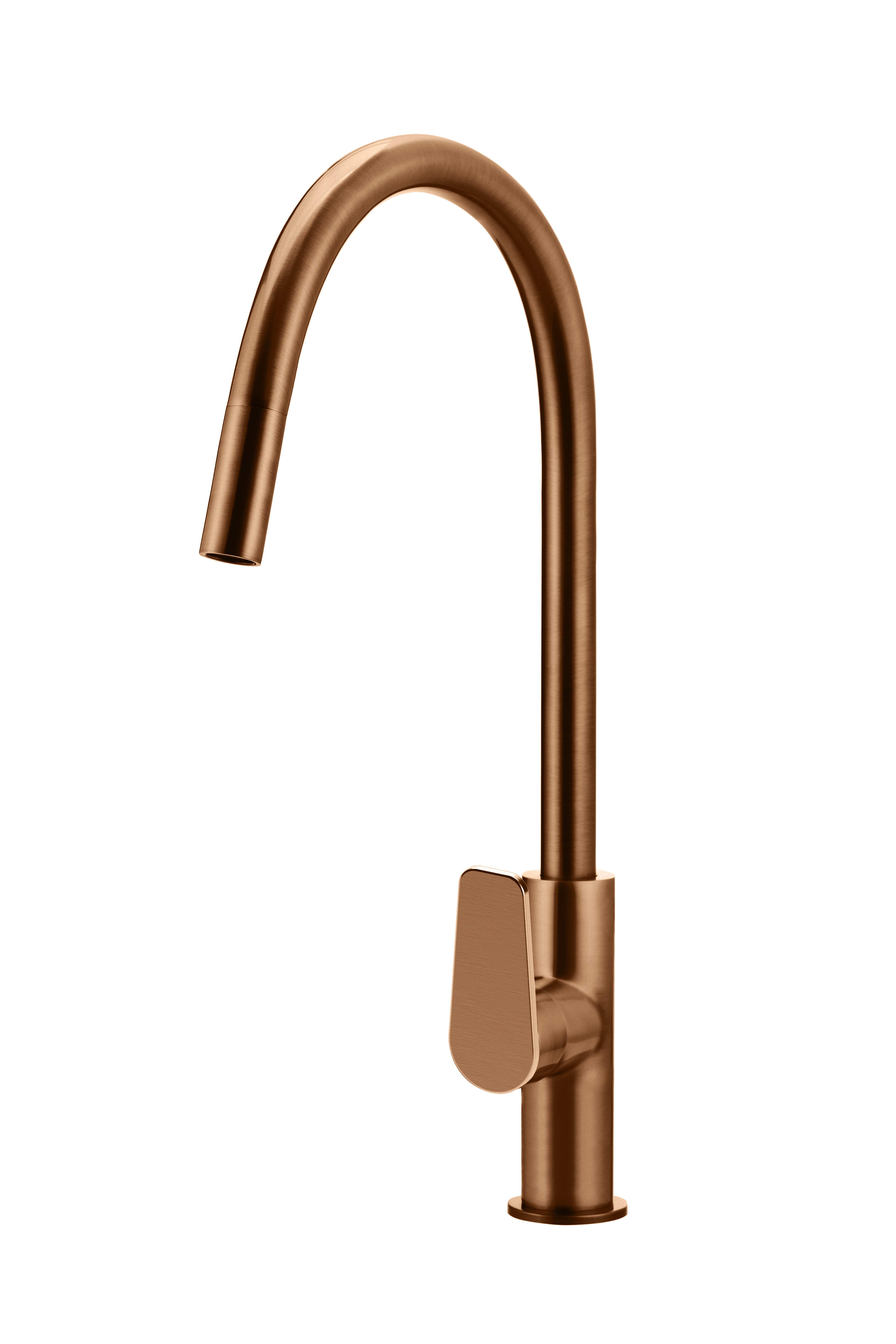 Round Paddle Piccola Pull Out Kitchen Mixer Tap, Lustre Bronze