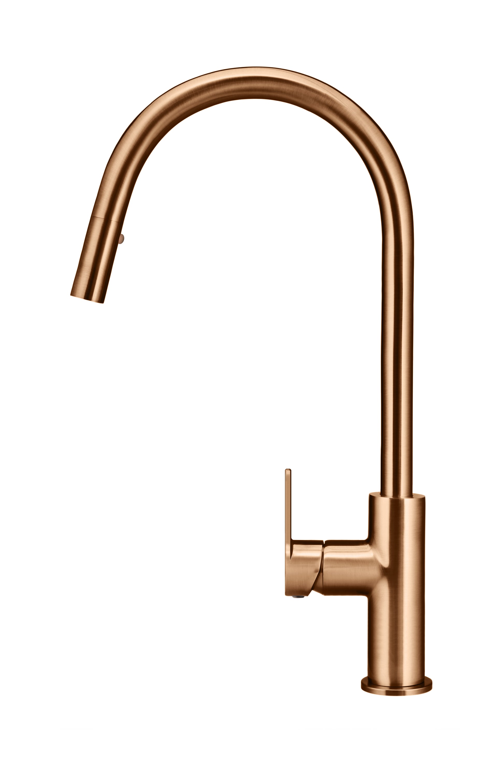 Round Paddle Piccola Pull Out Kitchen Mixer Tap, Lustre Bronze
