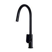 Round Paddle Piccola Pull Out Kitchen Mixer Tap, Matte Black
