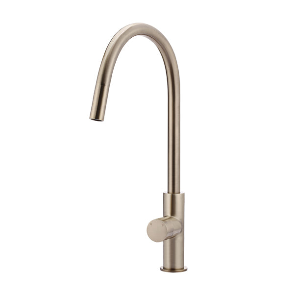 Round Pinless Piccola Pull Out Kitchen Mixer Tap, Champagne