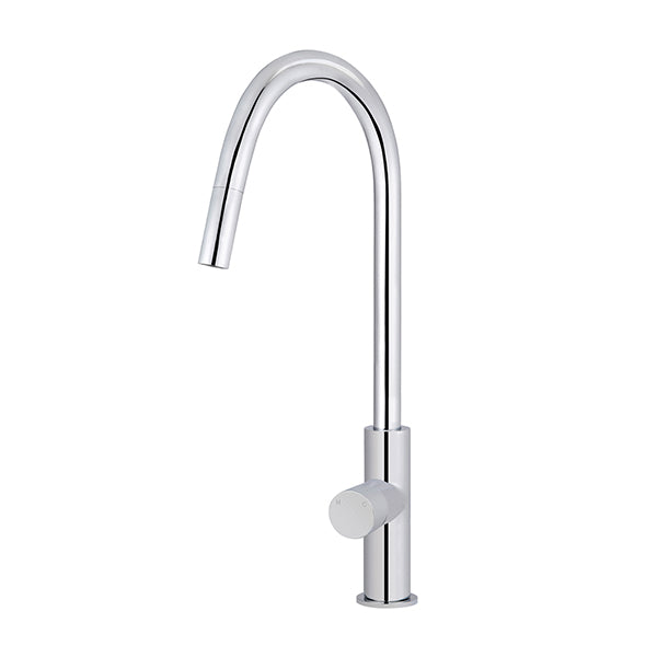 Round Pinless Piccola Pull Out Kitchen Mixer Tap, Polished Chrome