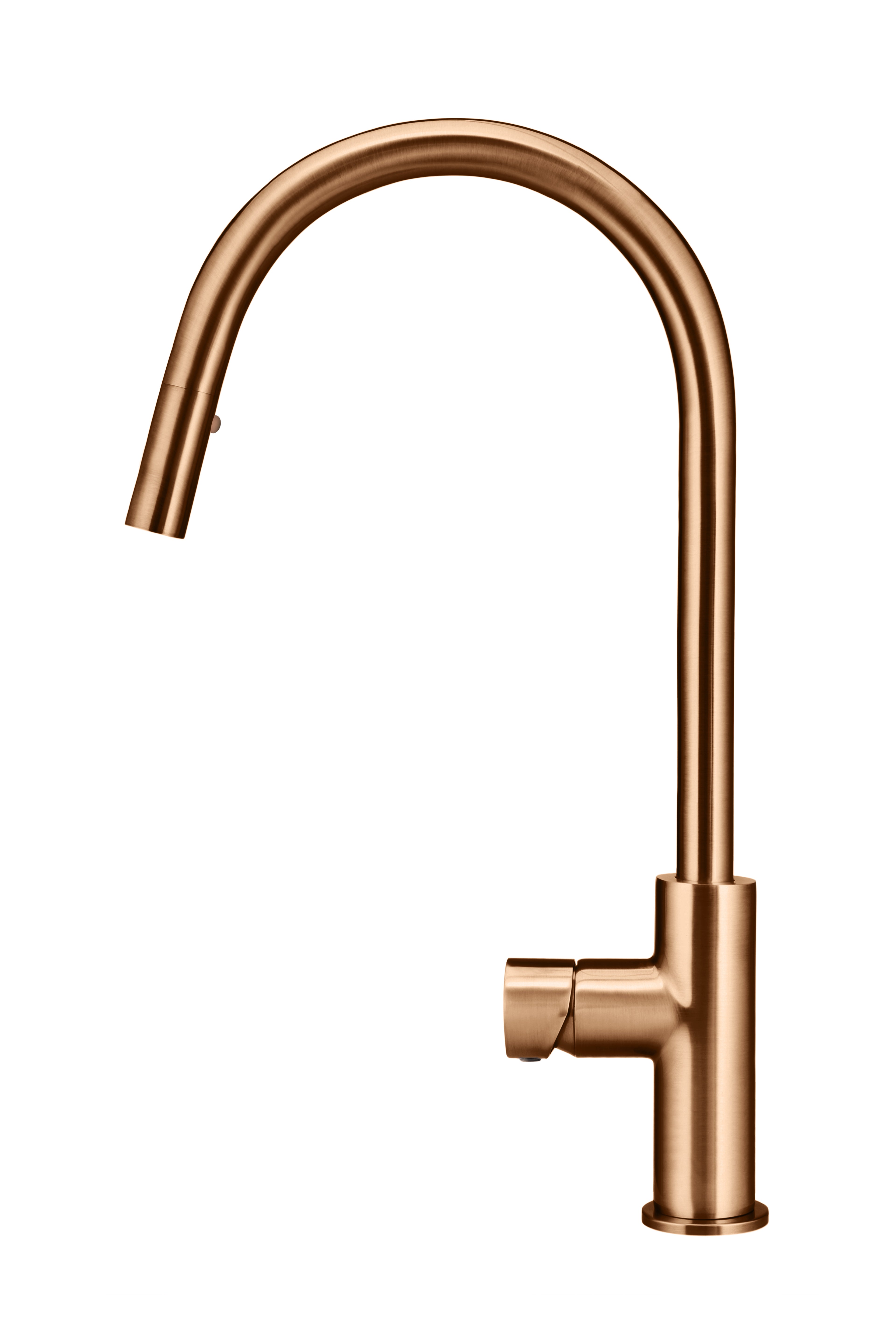 Round Pinless Piccola Pull Out Kitchen Mixer Tap, Lustre Bronze