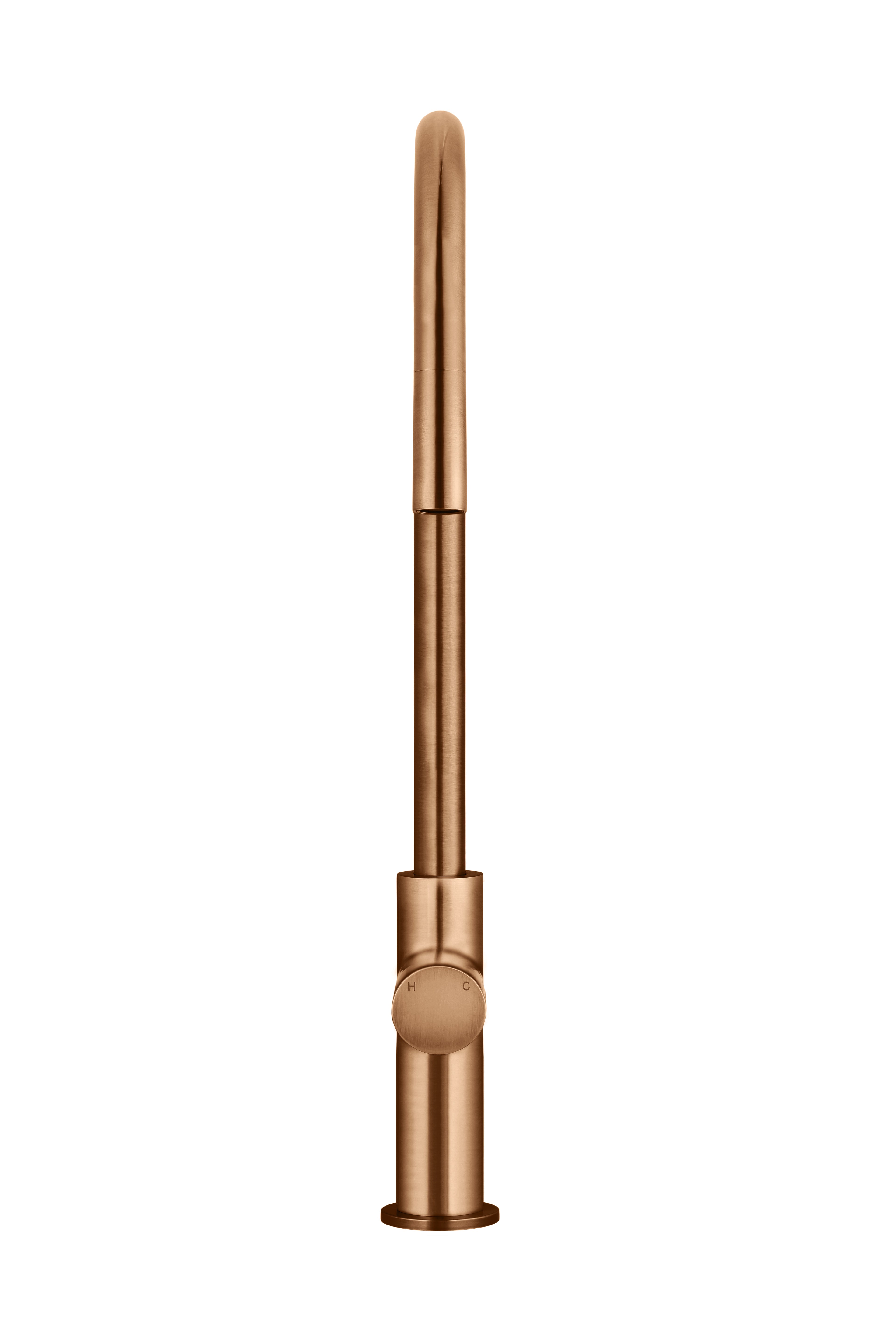 Round Pinless Piccola Pull Out Kitchen Mixer Tap, Lustre Bronze