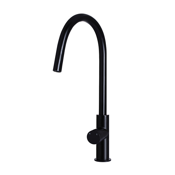 Round Pinless Piccola Pull Out Kitchen Mixer Tap, Matte Black