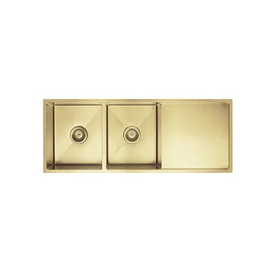 Meir Kitchen Sink Double Bowl & Drainboard 1160 x 440, Tiger Bronze