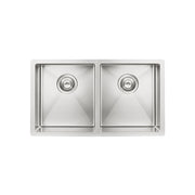 Kitchen Sink Double Bowl 760 x 440, Brushed Nickel