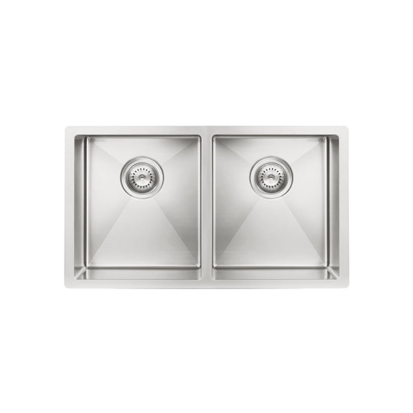 Kitchen Sink Double Bowl 760 x 440, Brushed Nickel