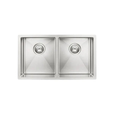 Meir Kitchen Sink Double Bowl 760 x 440, Brushed Nickel