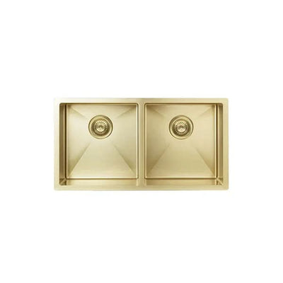 Meir Kitchen Sink Double Bowl 860 x 440, Tiger Bronze
