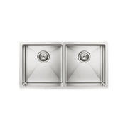 Kitchen Sink Double Bowl 860 x 440, Brushed Nickel