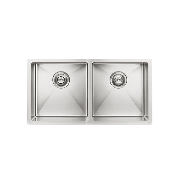 Kitchen Sink Double Bowl 860 x 440, Brushed Nickel
