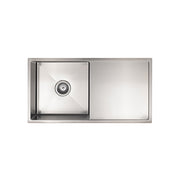 Kitchen Sink Single Bowl & Drainboard 840 x 440, Brushed Nickel