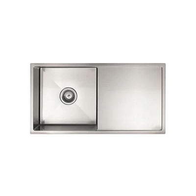 Meir Kitchen Sink Single Bowl & Drainboard 840 x 440, Brushed Nickel