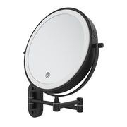 Fienza Magnifying LED Mirror 200mm Swivel Arm Standard and 5X Mag Rechargable, Matte Black