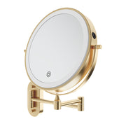 Fienza Magnifying LED Mirror 200mm Swivel Arm Standard and 5X Mag Rechargable, Urban Brass