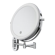 Fienza Magnifying LED Mirror 200mm Swivel Arm Standard and 5X Mag Rechargable, Chrome