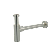 Round bottle trap for 32mm basin waste and 32mm waste pipe with 40mm adapter, Brushed Nickel